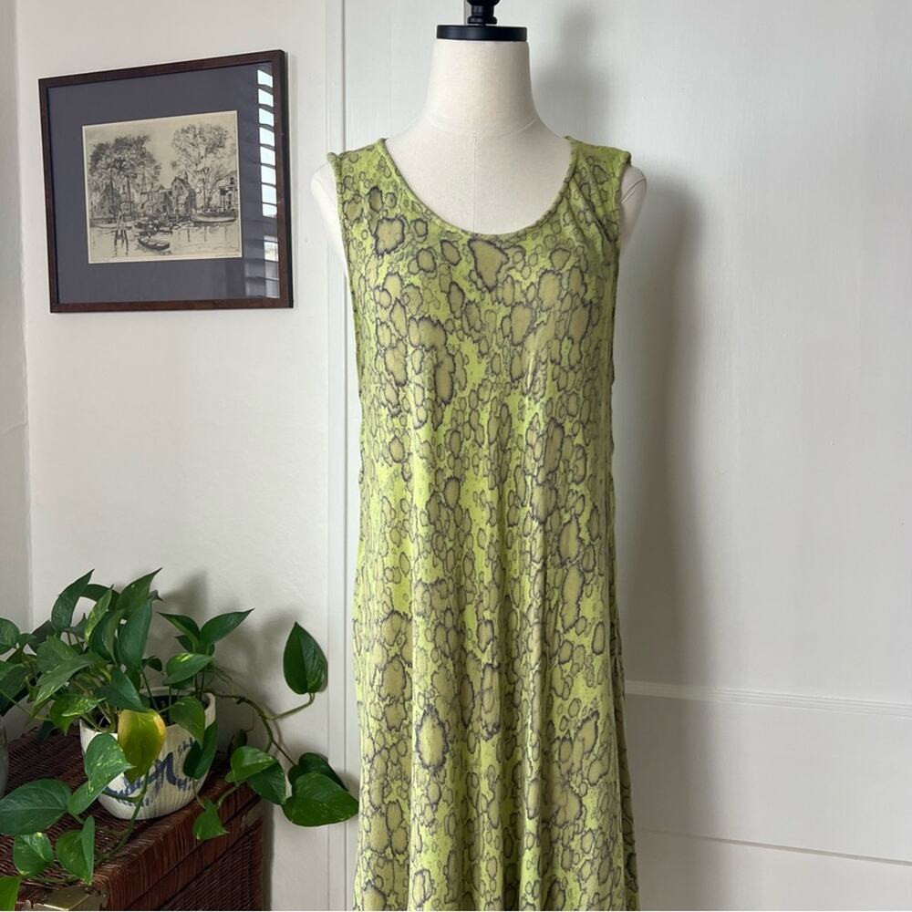 Vintage Funky Green Dyed Midi Dress - Picture 2 of 7